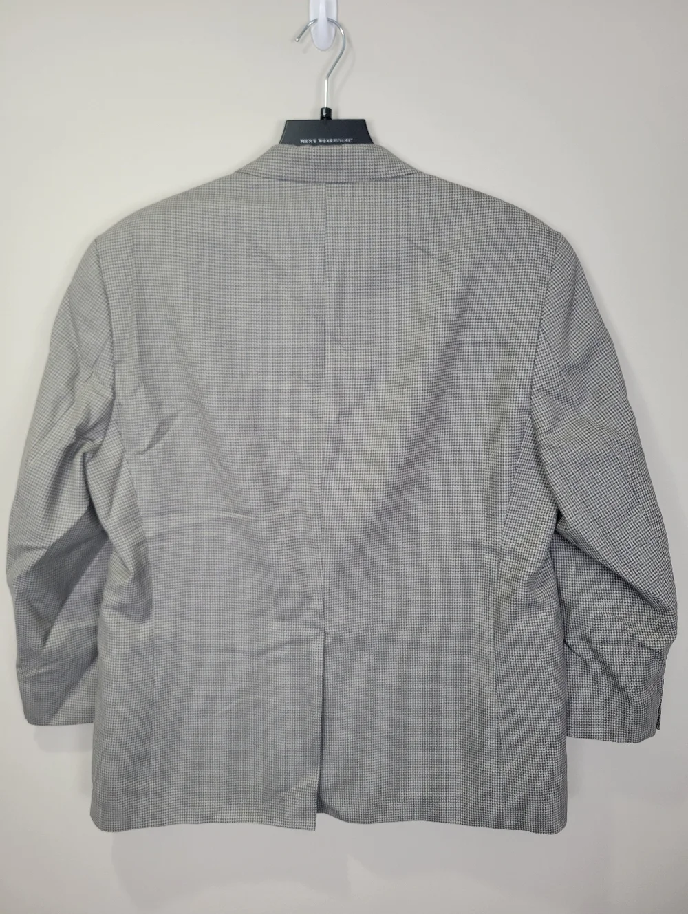 Lauren Ralph Lauren Houndstooth Blazer Jacket Mens 42S 100% Wool Tan Sport Coat